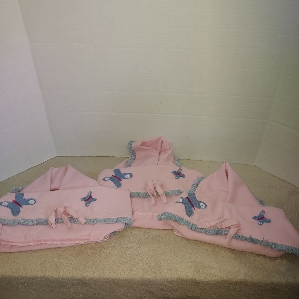 Pottery Barn Kids Sophie Pink/Blue Butterfly Basket Liners set of 3